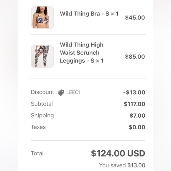 LiCi Fit Wild Thing Set Scrunch- Sports Bra and Leggings - Picture 8 of 8